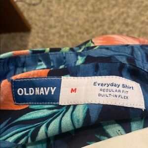 Old Navy Blue and Orange Leaf Shirt